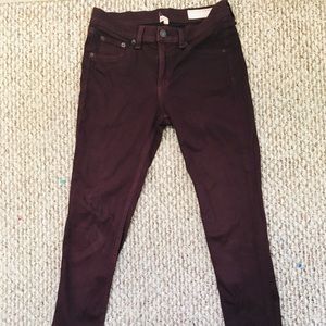 Rag & Bone Burgandy Skinny Jeans 27